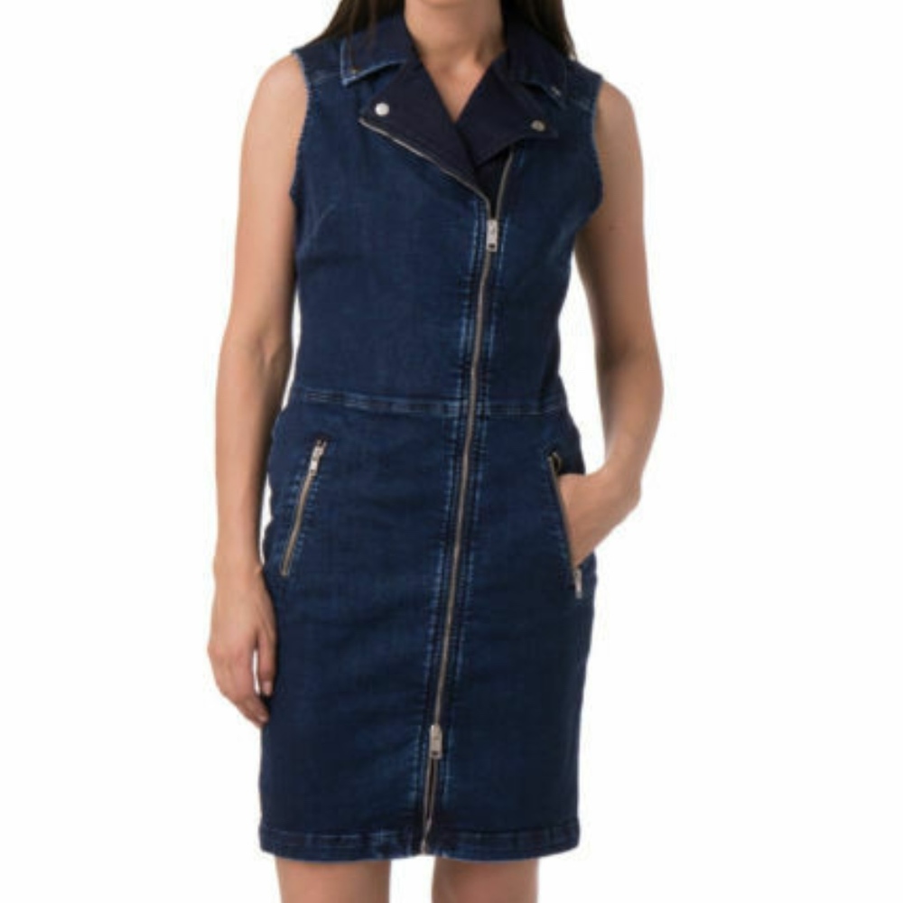 NWT DIESEL  R-Trenks-T Zipper Front Denim dress